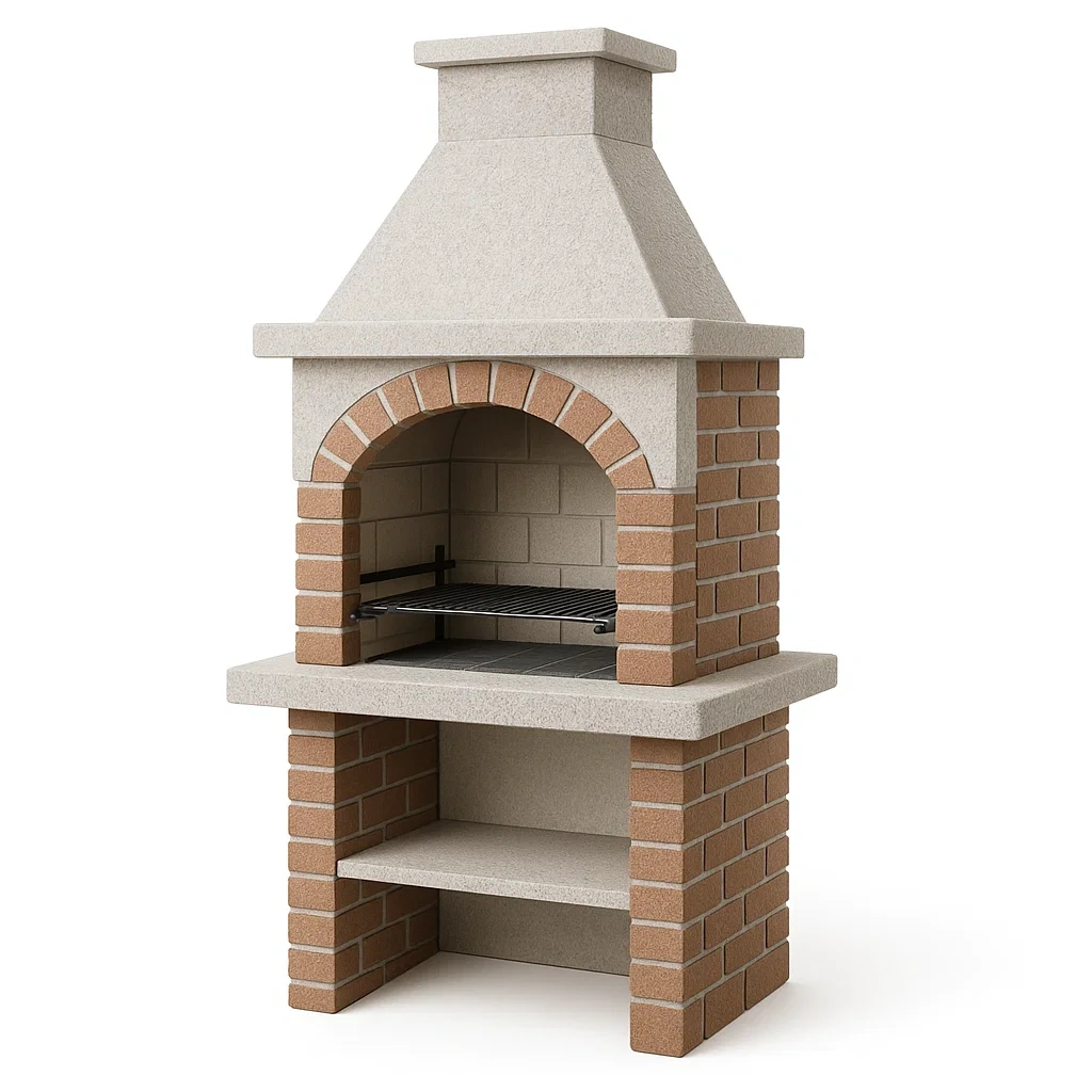 Barbecue en béton et brique 178×114×65 cm