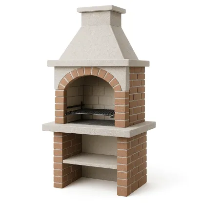 Barbecue en béton et brique 178×114×65 cm