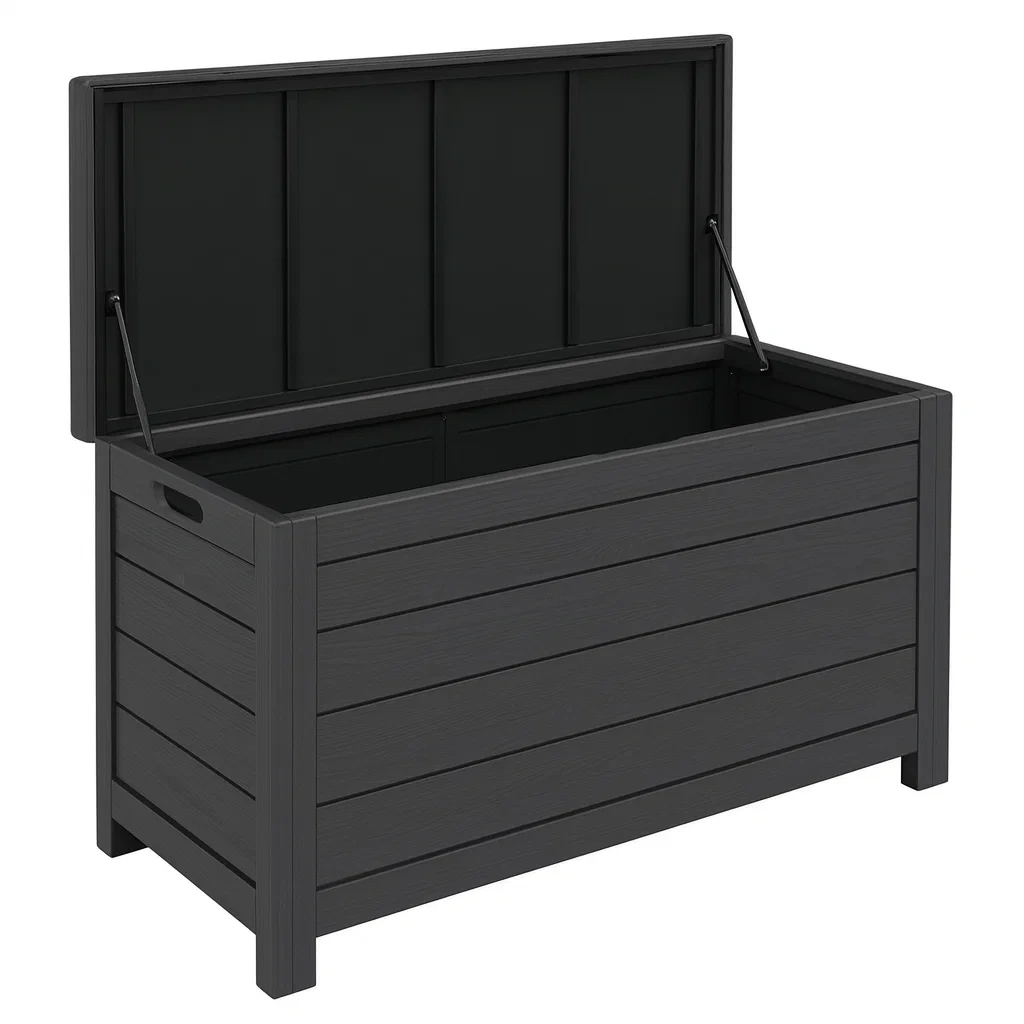Coffre de rangement de terrasse en résine anthracite 145 L