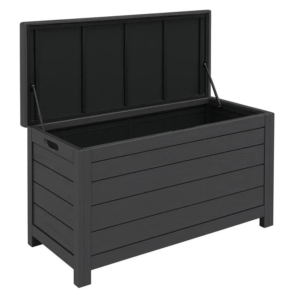 Coffre de rangement de terrasse en résine anthracite 145 L