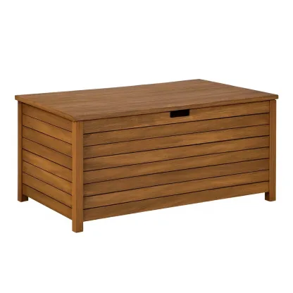 Coffre de rangement de terrasse en bois d’acacia brun 80×40×50 cm