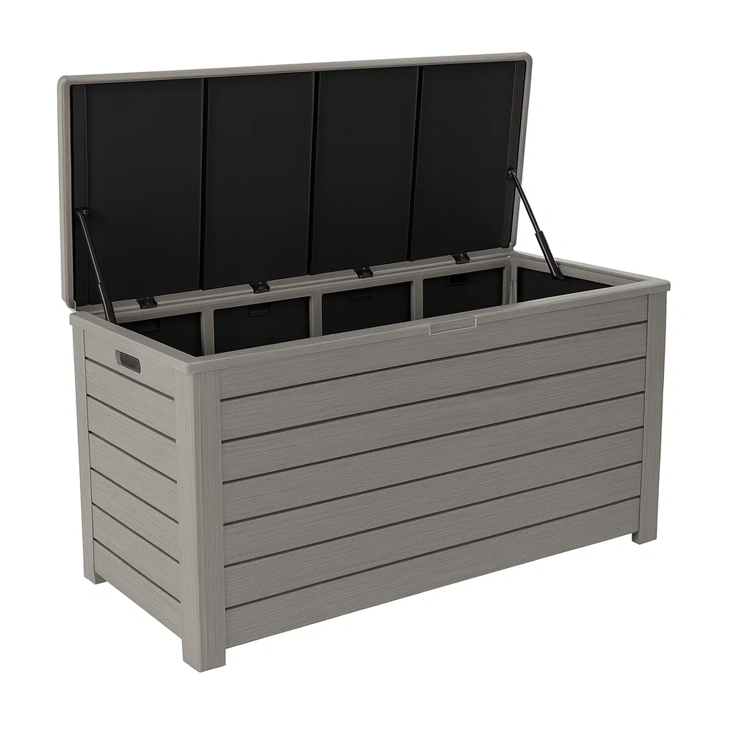Coffre de rangement de terrasse en plastique 145×60×70 cm