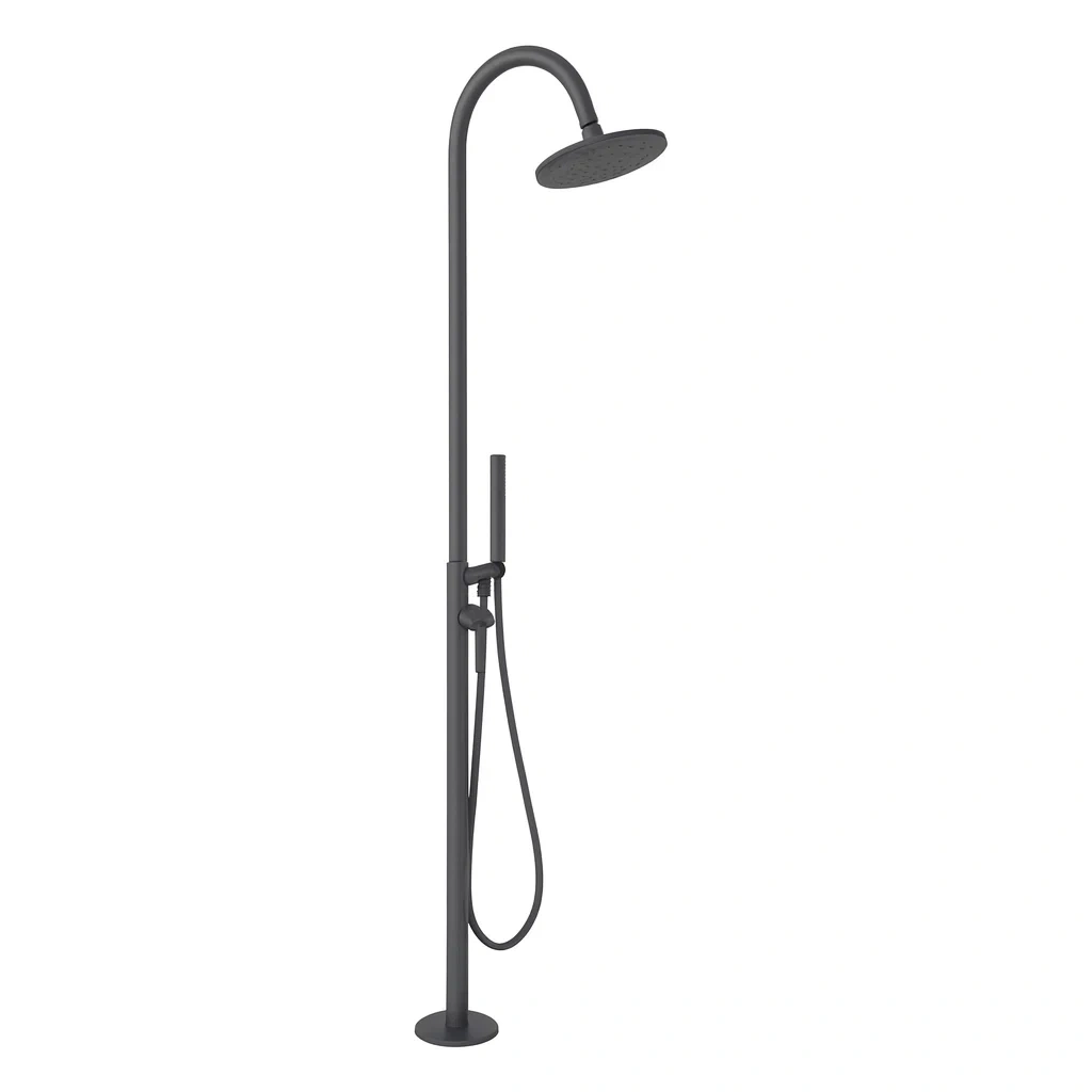 Douche d’extérieur noire en acier inoxydable hauteur 200 cm