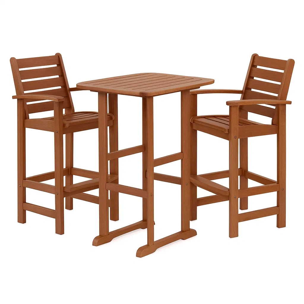 Ensemble bar en bois marron avec table et chaises