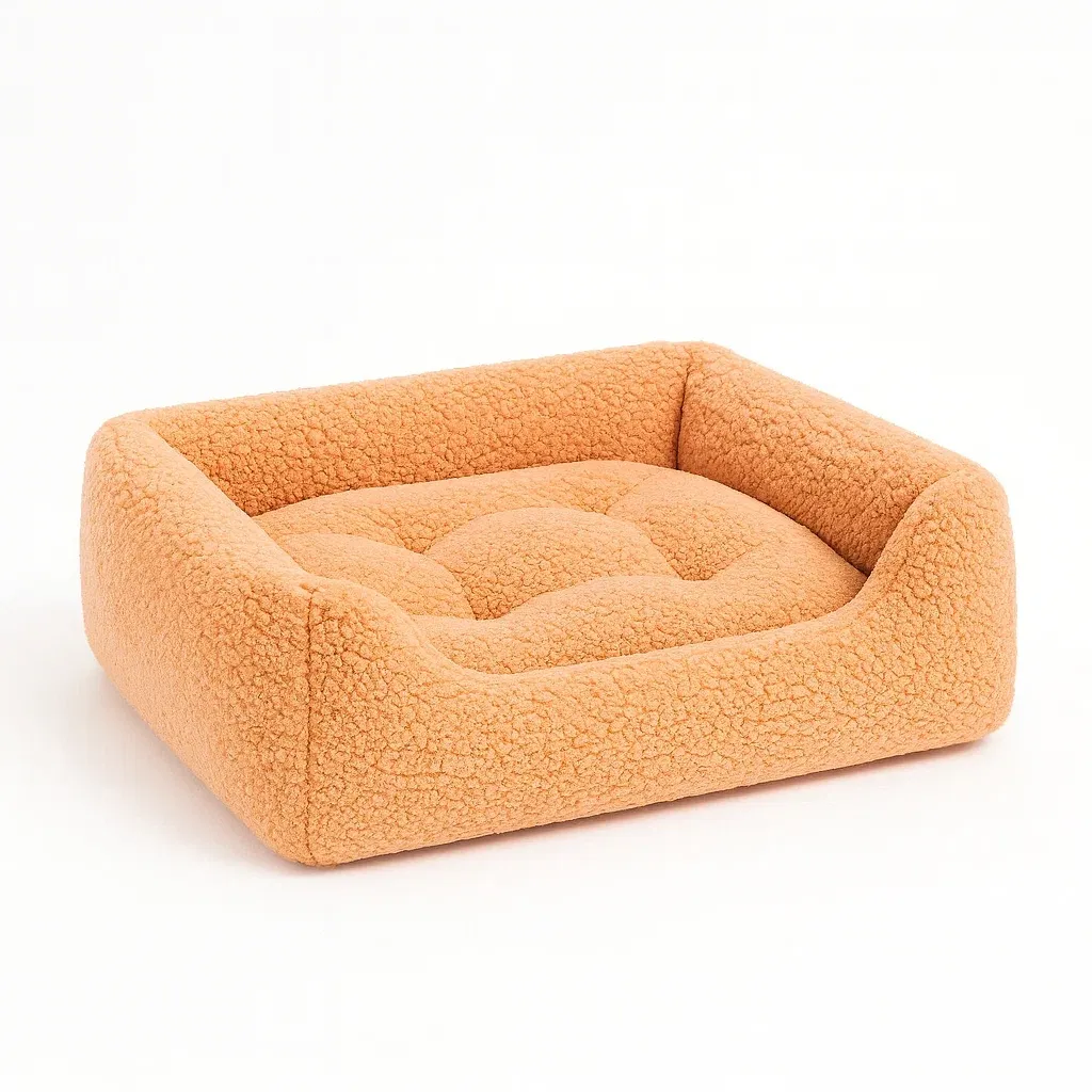 Lit pour chien en laine orange 60×45×20 cm