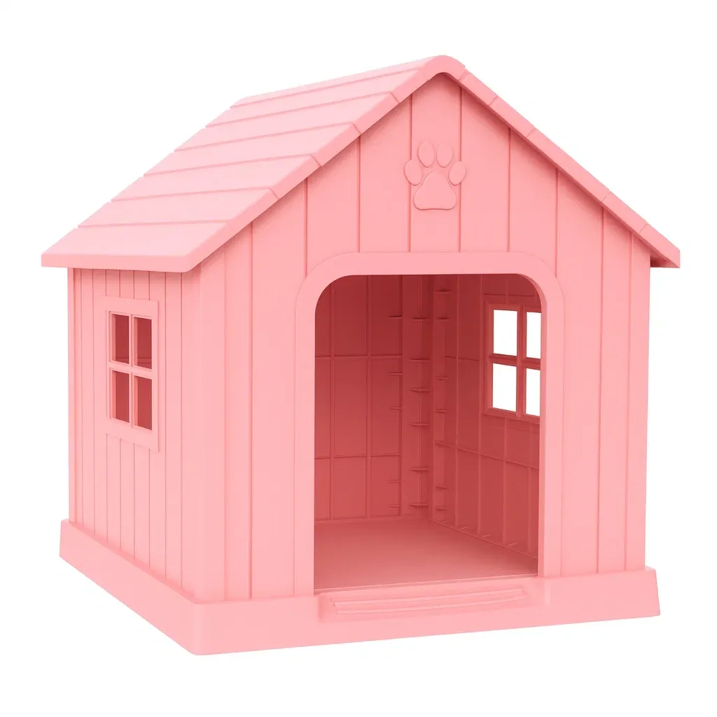 Niche pour chien en plastique rose