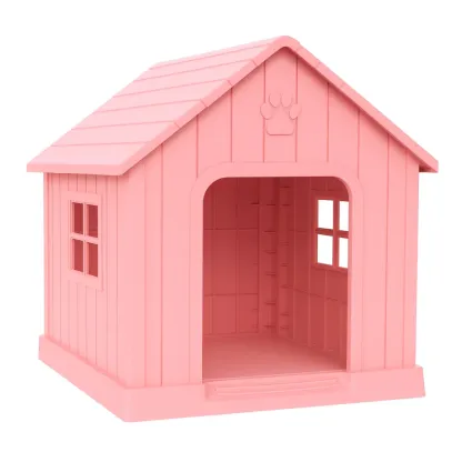 Niche pour chien en plastique rose