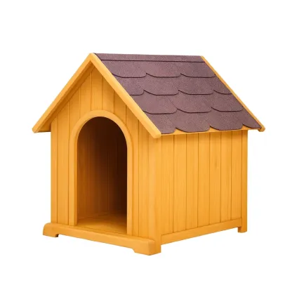 Niche pour chien en bois avec toit bitumé marron pour extérieur