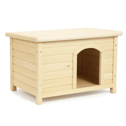 Niche pour chien en bois de pin naturel 60×40×42 cm