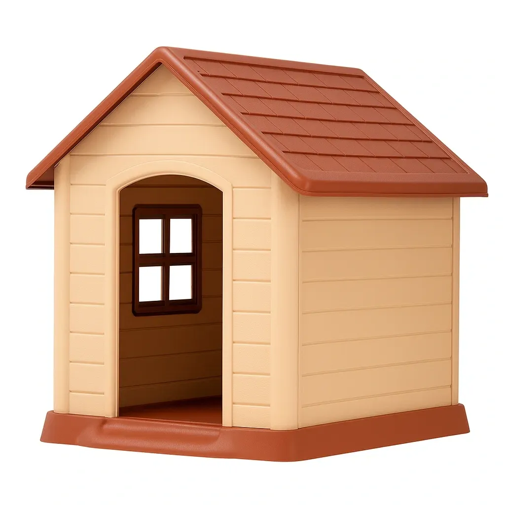 Niche pour chien en plastique beige/marron
