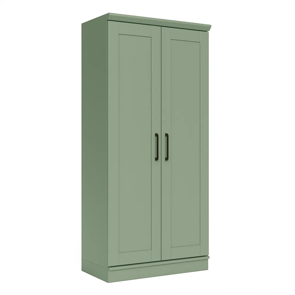 Armoire en bois avec portes vertes 180×80×50 cm