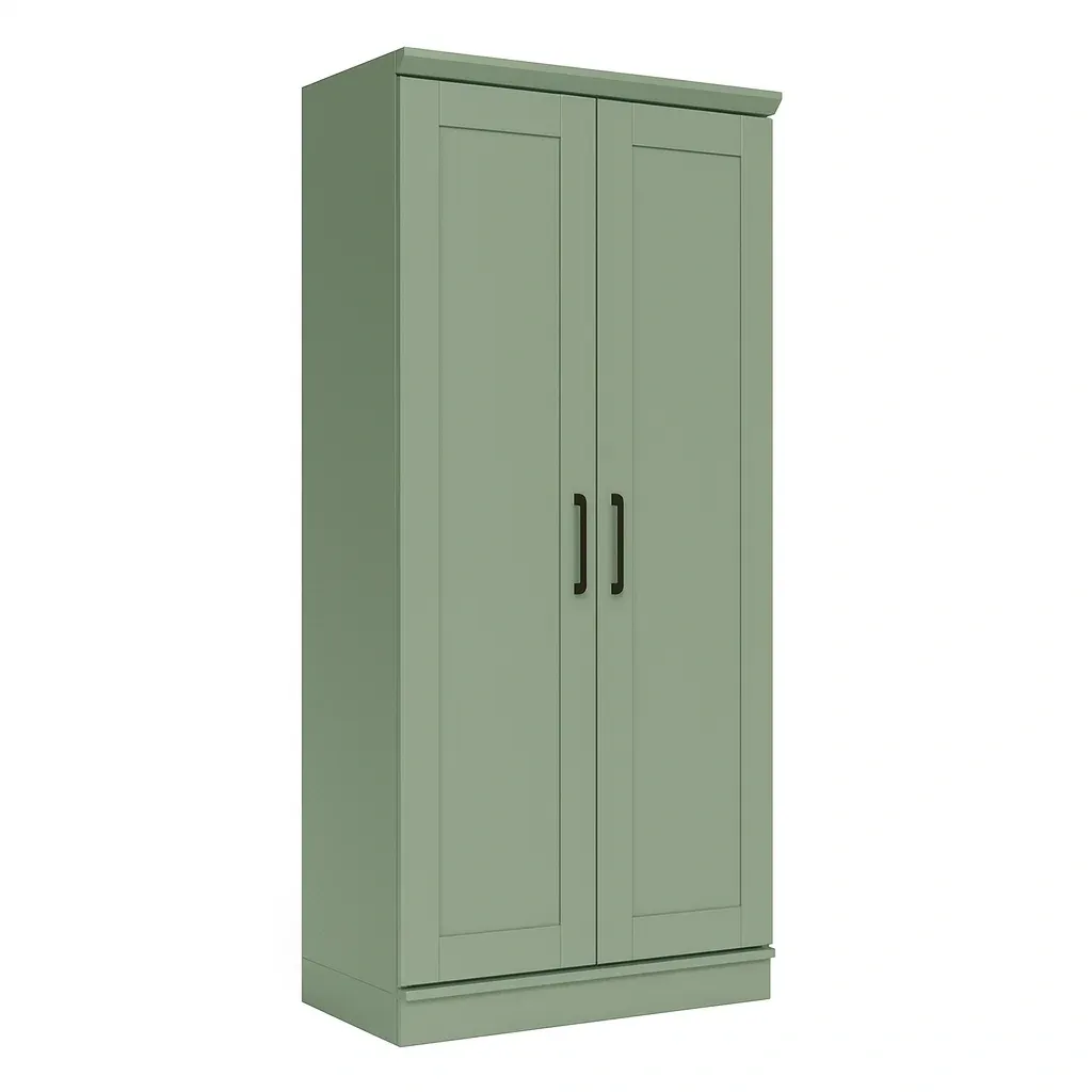 Armoire en bois avec portes vertes 180×80×50 cm