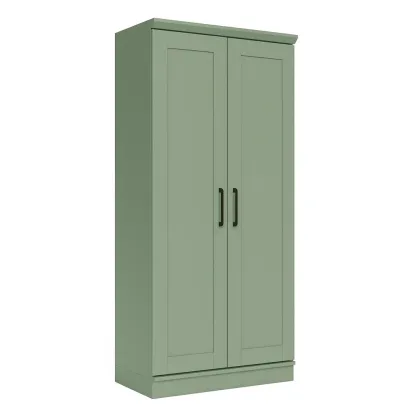 Armoire en bois avec portes vertes 180×80×50 cm