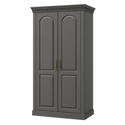 Armoire en MDF gris à deux portes 210×120×60 cm