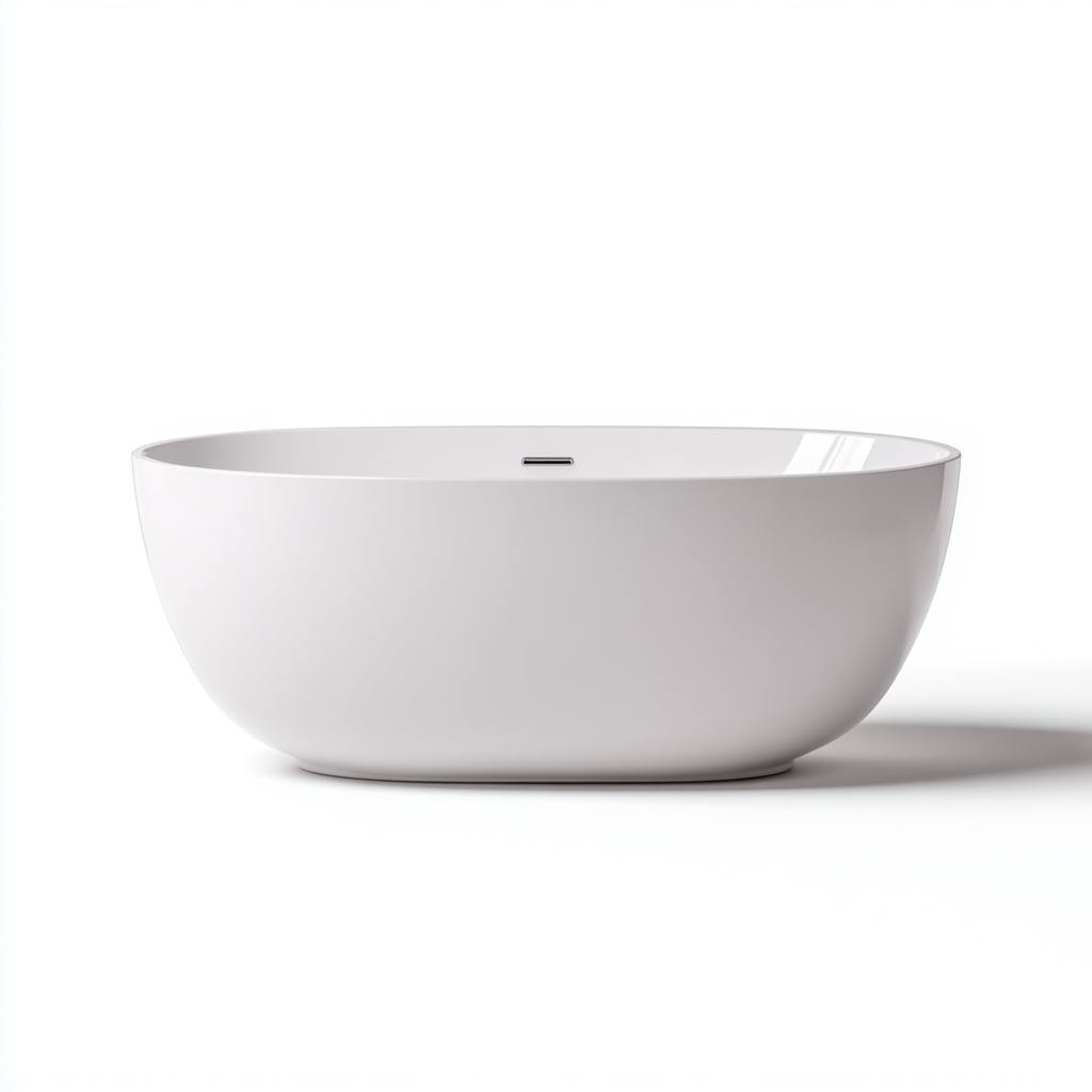 Baignoire acrylique 160x75x60 cm blanc style moderne pour salle de bain-Nicheoliq