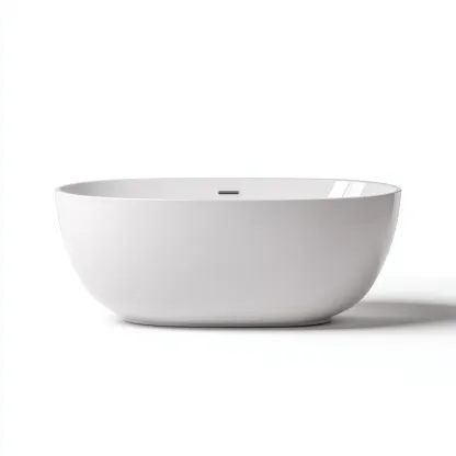 Baignoire acrylique 160x75x60 cm blanc style moderne pour salle de bain-Nicheoliq