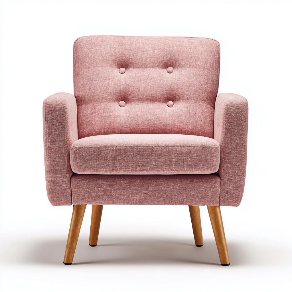 Fauteuil tissu 78x80x88 cm rose style scandinave pour salon-Nicheoliq