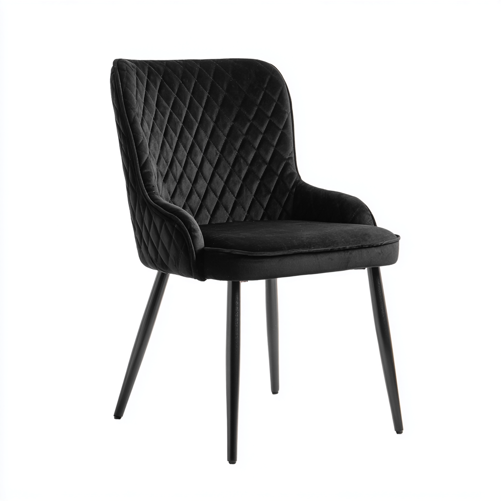 Chaise de salle à manger velours 56x50x84 cm noir pour salle à manger - design moderne-Nicheoliq