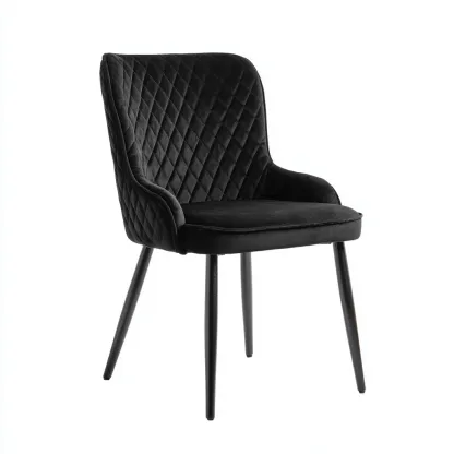 Chaise de salle à manger velours 56x50x84 cm noir pour salle à manger - design moderne-Nicheoliq