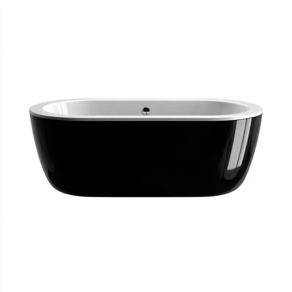 Baignoire îlot acrylique 168x78x52 cm - noir-blanc - design moderne pour salle de bain - adaptée pour salle de bain-Nicheoliq