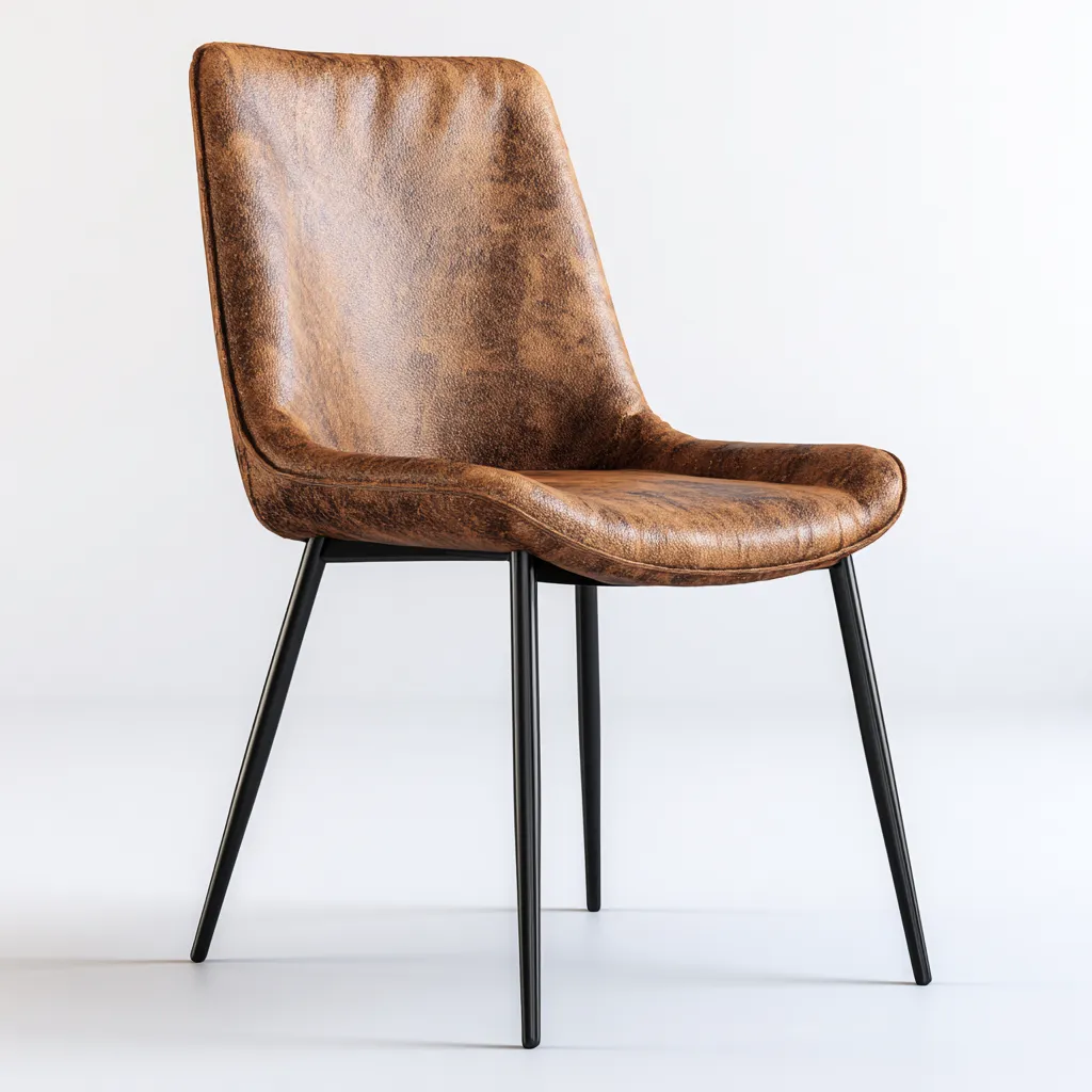 Chaise de salle à manger similicuir 53x50x84 cm marron pour salle à manger - design moderne-Nicheoliq