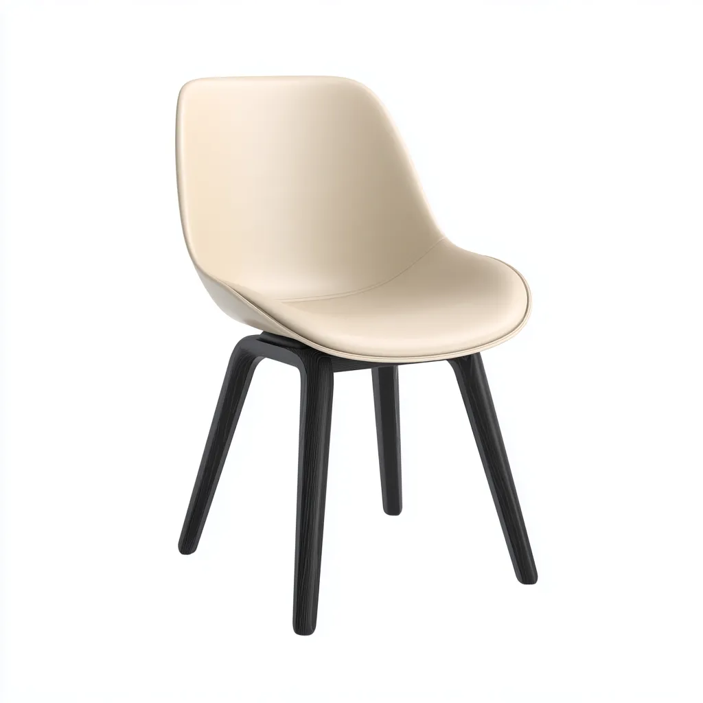 Chaise de salle à manger en polypropylène 50x45x82 cm beige-noir pour salle à manger - style moderne-Nicheoliq