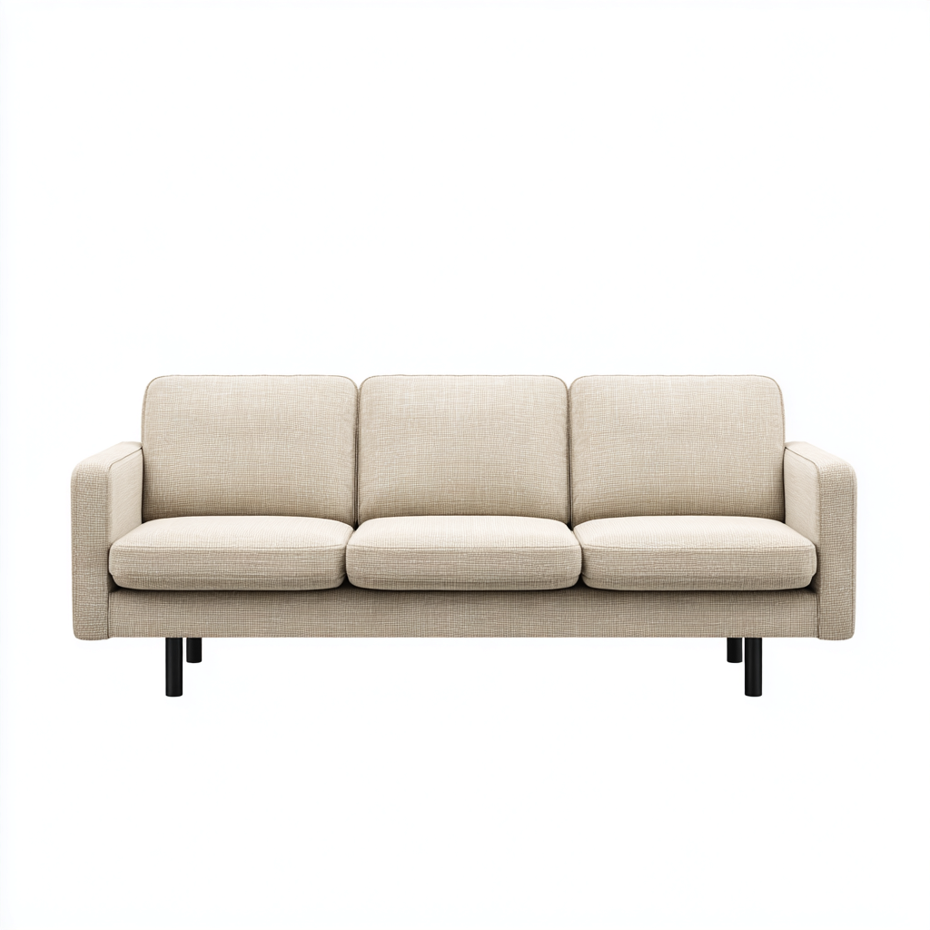 Canapé 3 places tissu 213x82x86 cm - beige - pour salon - design moderne-Nicheoliq