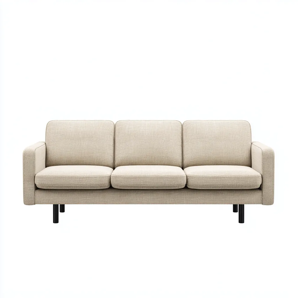 Canapé 3 places tissu 213x82x86 cm - beige - pour salon - design moderne-Nicheoliq