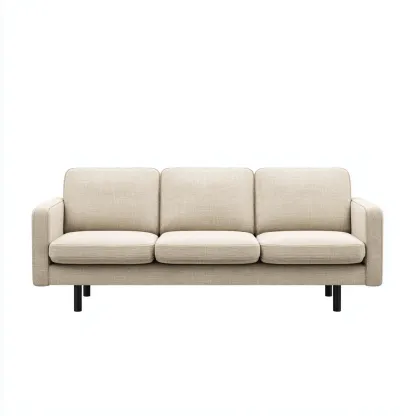 Canapé 3 places tissu 213x82x86 cm - beige - pour salon - design moderne-Nicheoliq