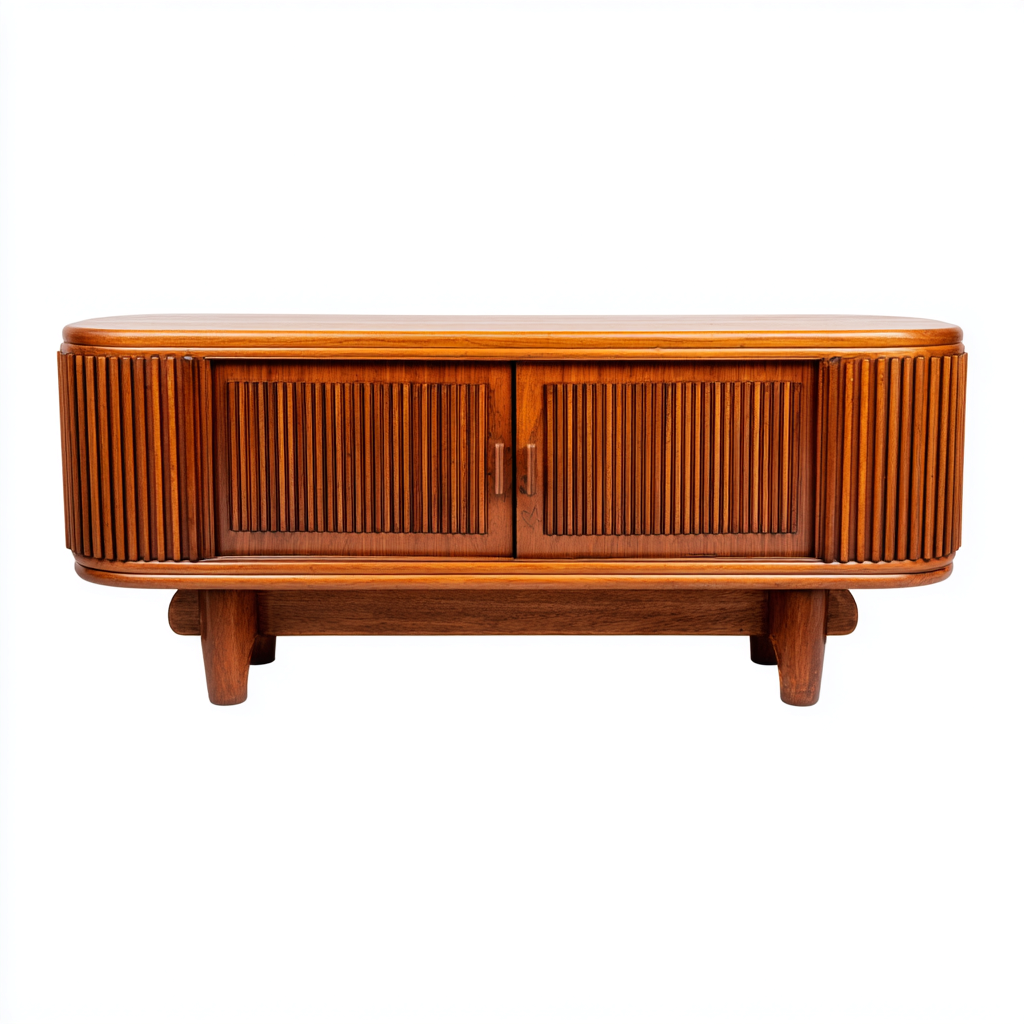 Meuble TV en bois MDF 150x45x65 cm bois brun pour salon - style vintage-Nicheoliq