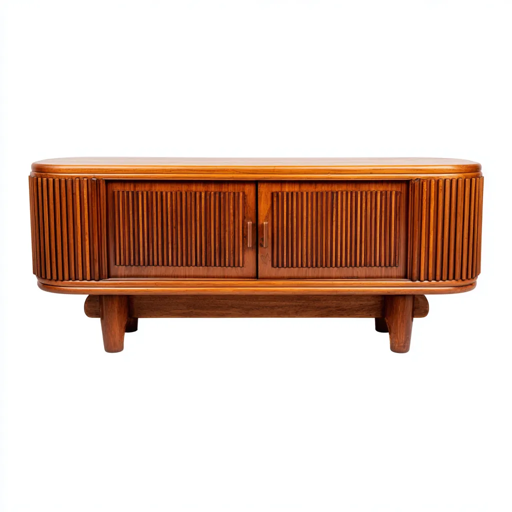 Meuble TV en bois MDF 150x45x65 cm bois brun pour salon - style vintage-Nicheoliq