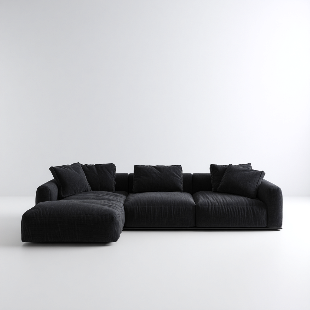 Canapé d'angle tissu 290x180x85 cm - noir - design moderne pour salon-Nicheoliq