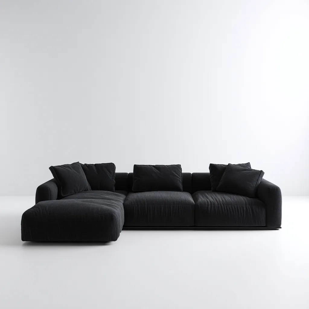 Canapé d'angle tissu 290x180x85 cm - noir - design moderne pour salon-Nicheoliq