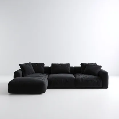 Canapé d'angle tissu 290x180x85 cm - noir - design moderne pour salon-Nicheoliq