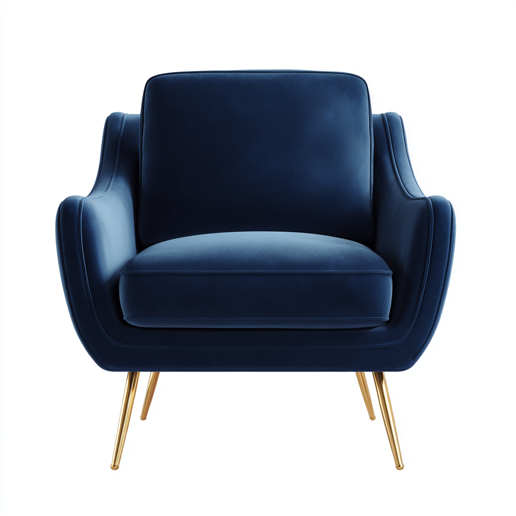 Fauteuil tissu 80x75x85 cm - bleu foncé - design moderne pour salon-Nicheoliq