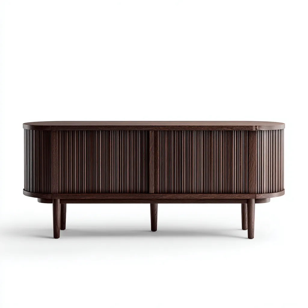 Meuble TV en bois massif 150x45x60 cm - brun foncé - style moderne pour salon-Nicheoliq