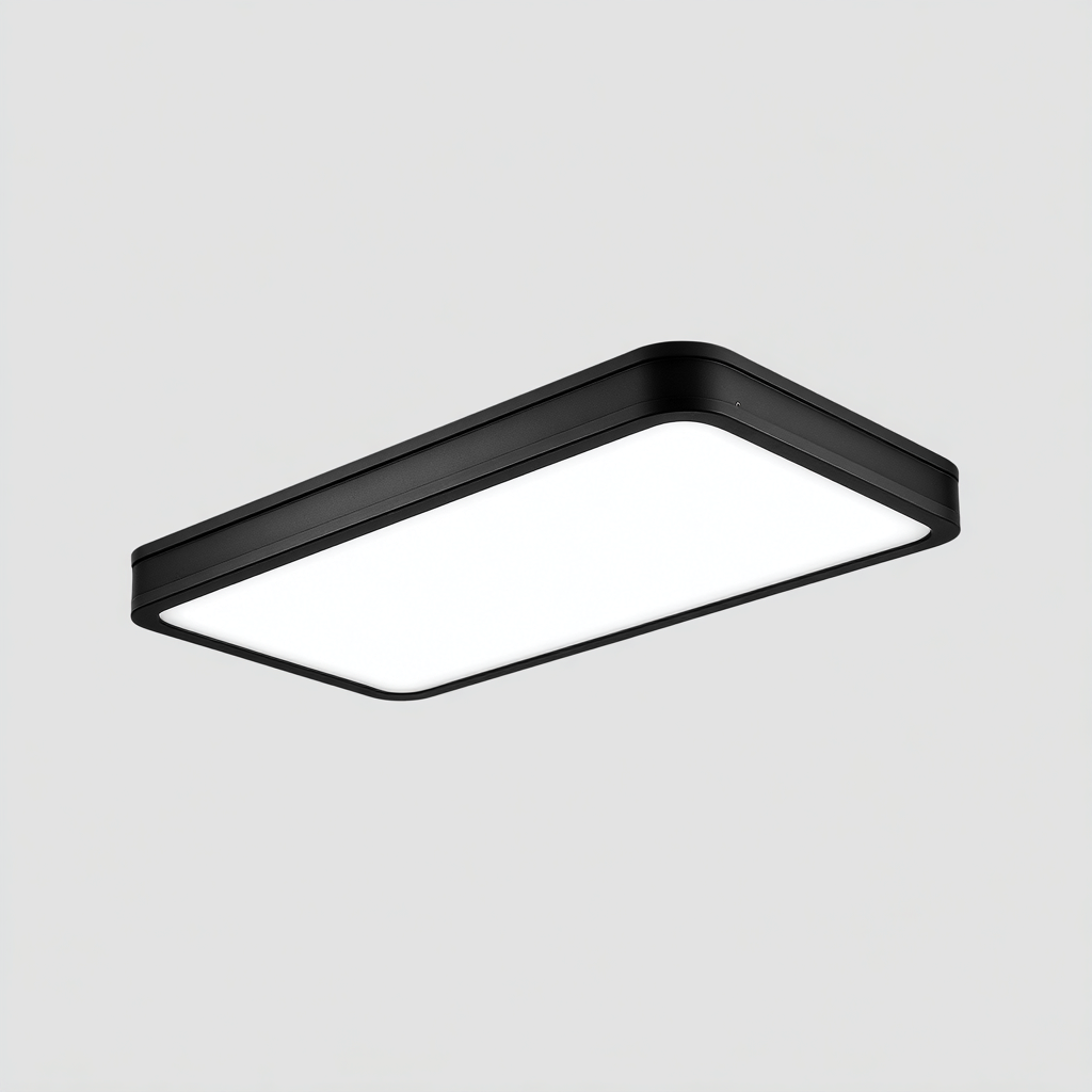 Plafonnier LED métal 40x25x6 cm noir pour salon - design moderne-Nicheoliq