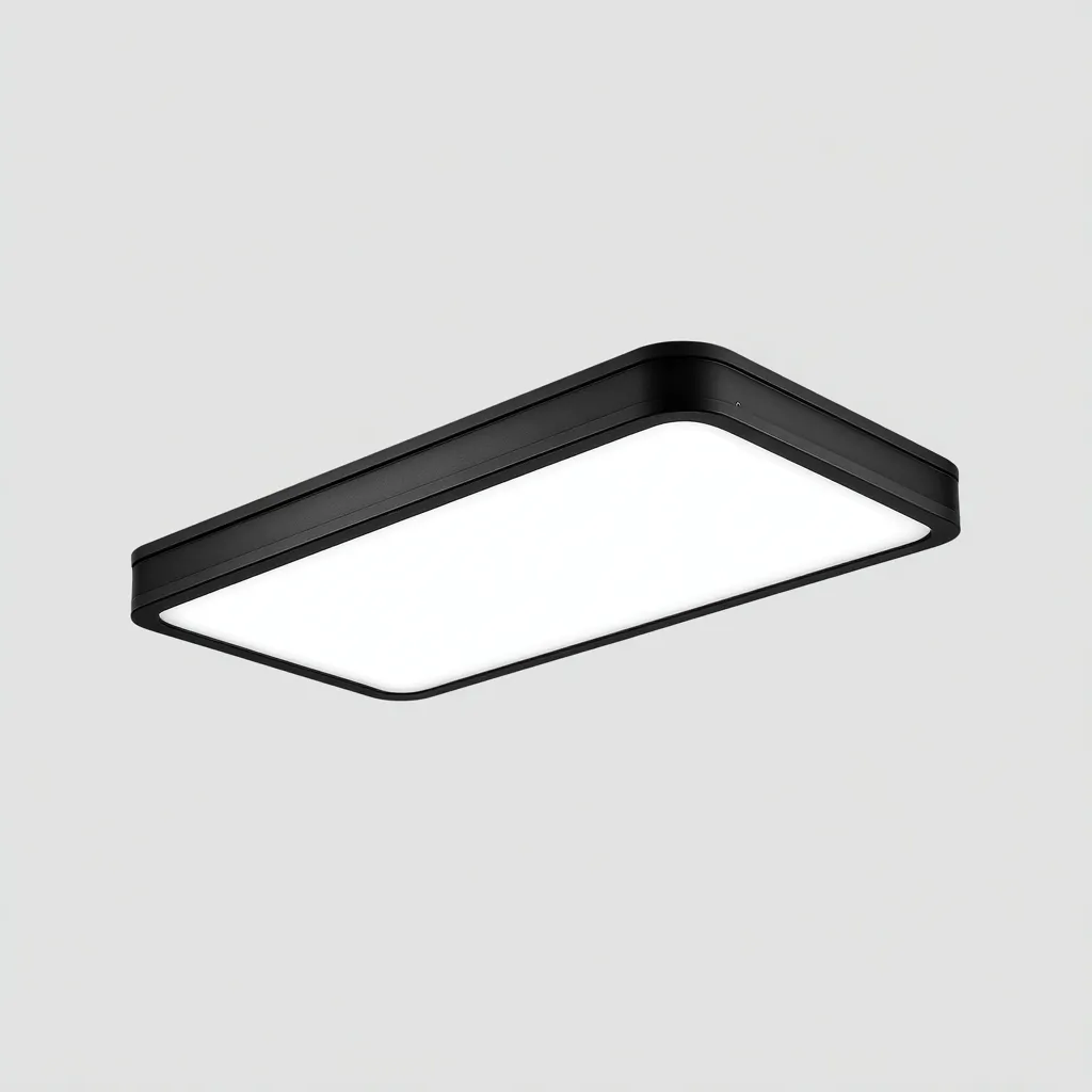 Plafonnier LED métal 40x25x6 cm noir pour salon - design moderne-Nicheoliq