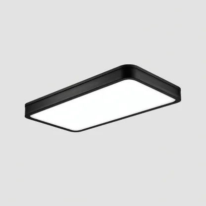 Plafonnier LED métal 40x25x6 cm noir pour salon - design moderne-Nicheoliq