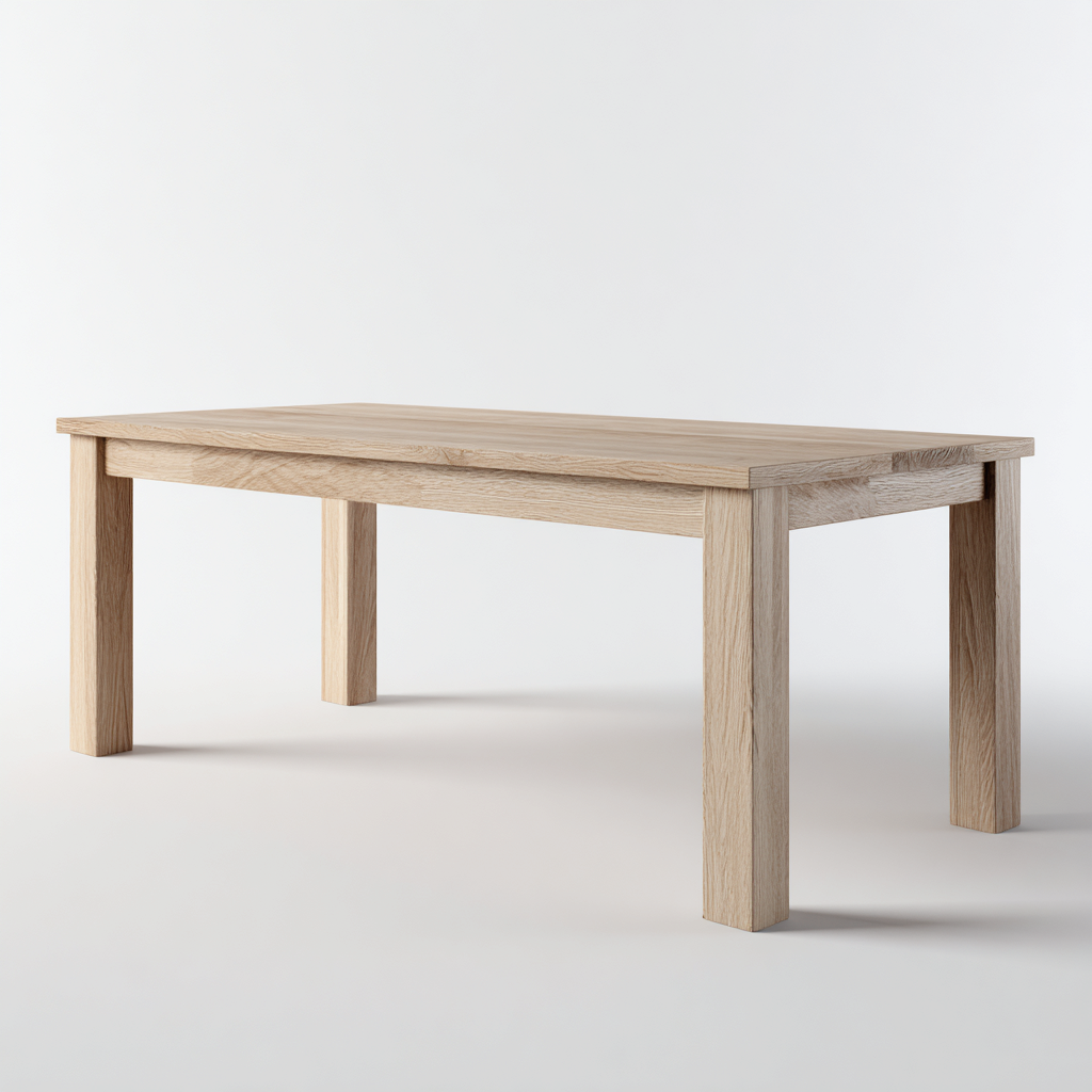 Table à manger bois massif 180x90x75 cm - naturel - adapté à la salle à manger - design contemporain-Nicheoliq