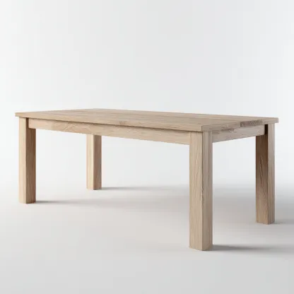 Table à manger bois massif 180x90x75 cm - naturel - adapté à la salle à manger - design contemporain-Nicheoliq