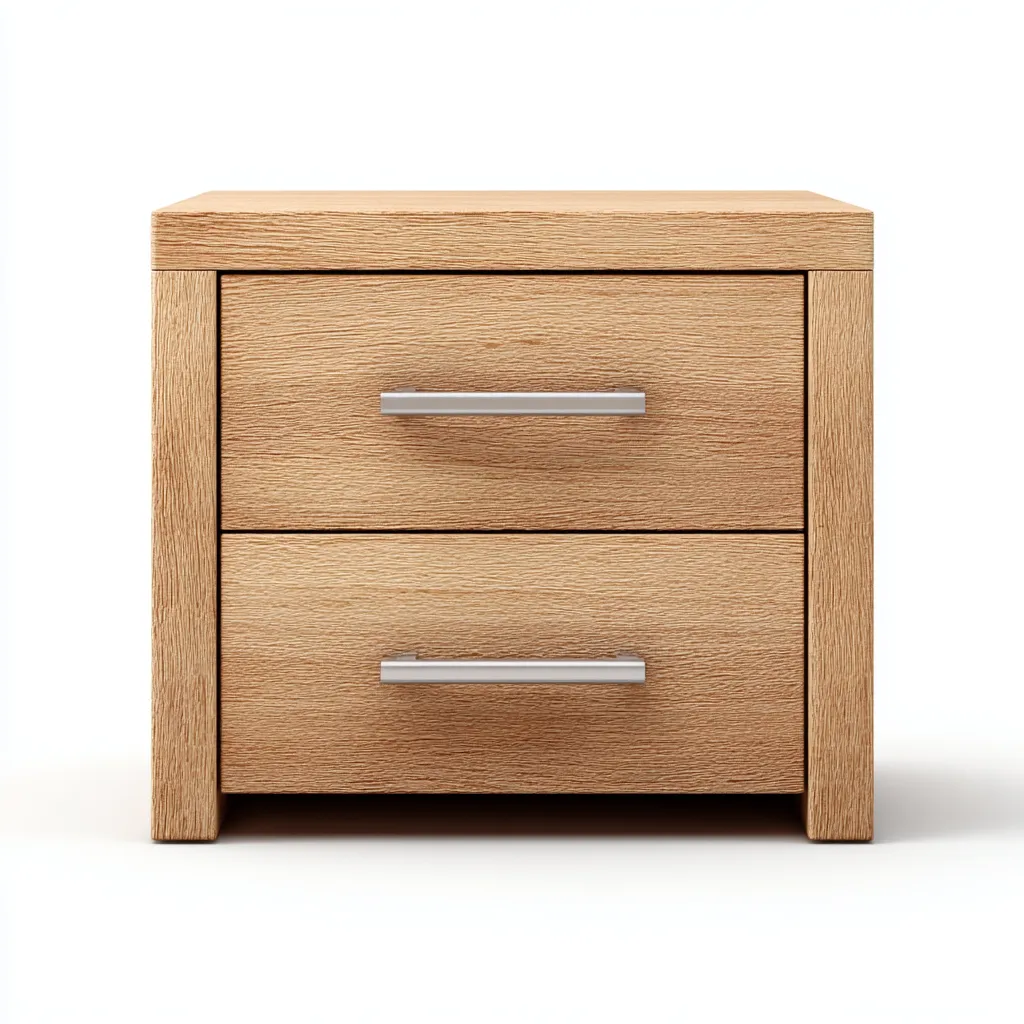 Table de chevet bois MDF 40x35x45 cm - couleur naturelle - style moderne - adaptée à la chambre-Nicheoliq