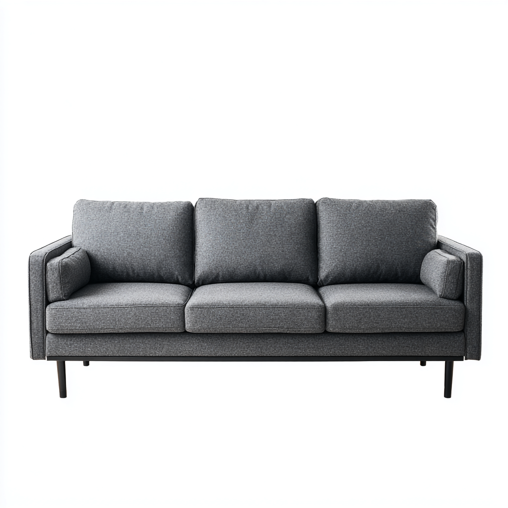 Canapé 3 places tissu 214x83x87 cm - gris foncé - pour salon - design moderne-Nicheoliq