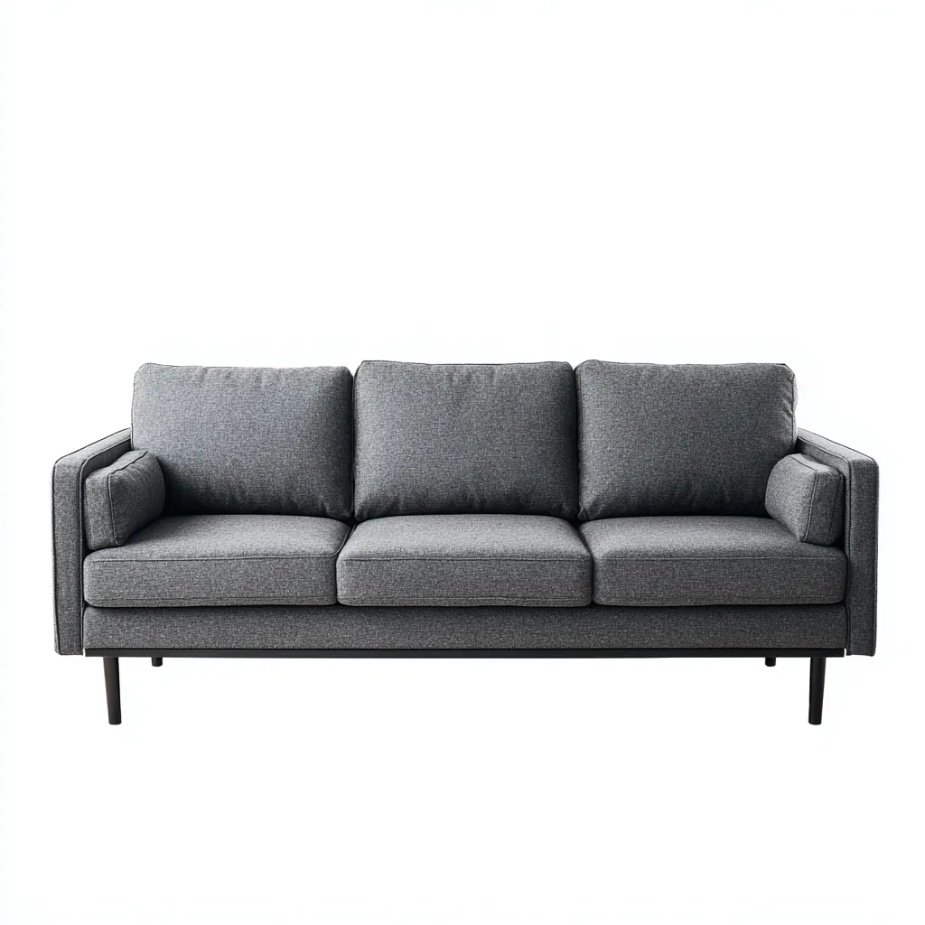 Canapé 3 places tissu 214x83x87 cm - gris foncé - pour salon - design moderne-Nicheoliq