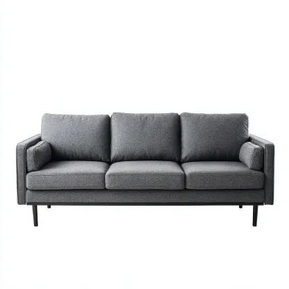 Canapé 3 places tissu 214x83x87 cm - gris foncé - pour salon - design moderne-Nicheoliq