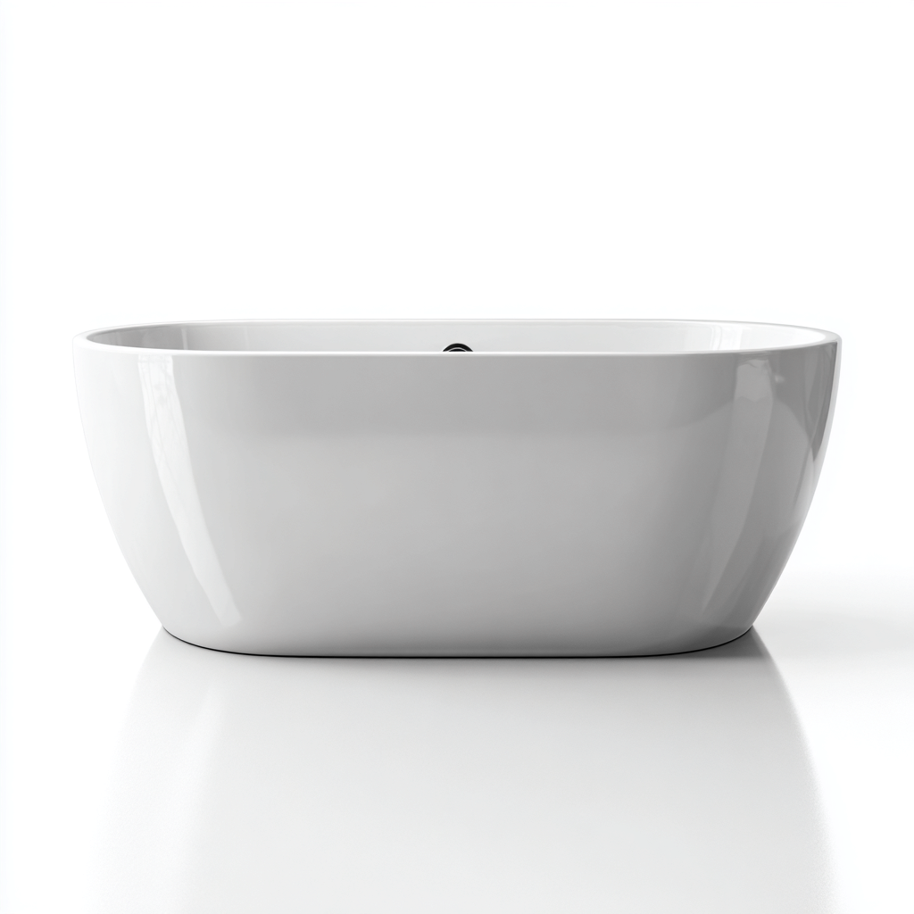 Baignoire autoportante en acrylique 170x80x58 cm - blanc - design moderne - adaptée à la salle de bain-Nicheoliq