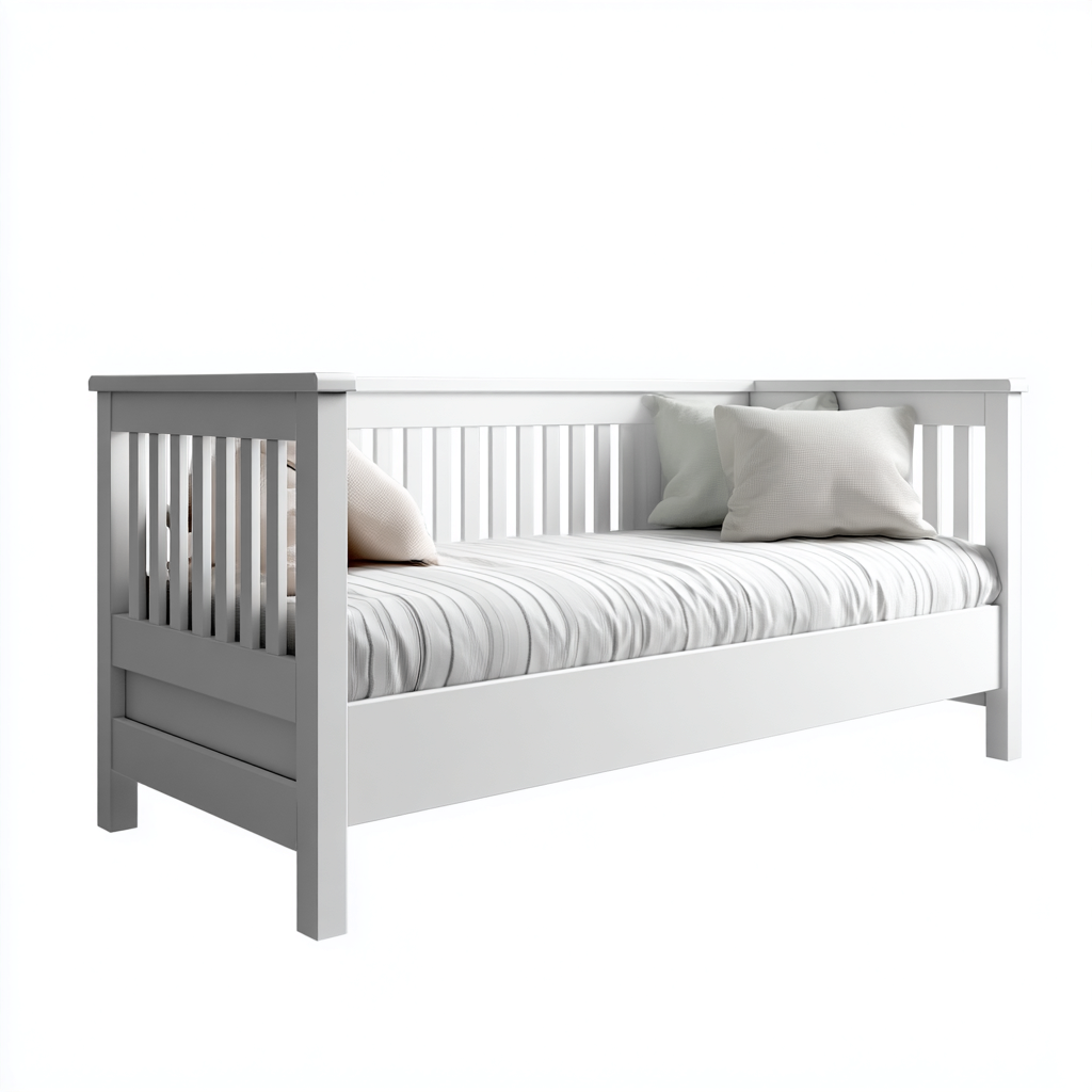 Canapé-lit en bois 200x90x85 cm blanc pour chambre - style moderne épuré-Nicheoliq