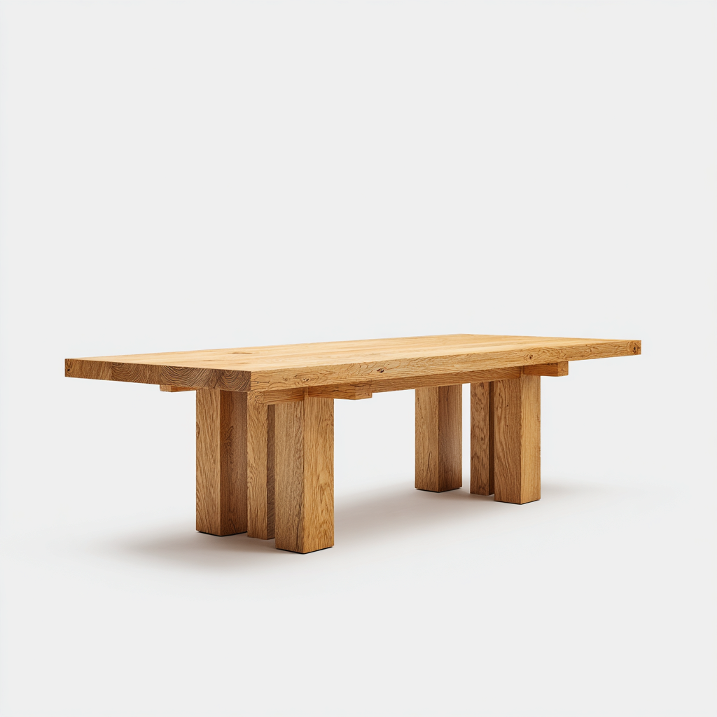 Table à manger bois massif 200x90x75 cm - naturel - adapté à la salle à manger - design contemporain-Nicheoliq