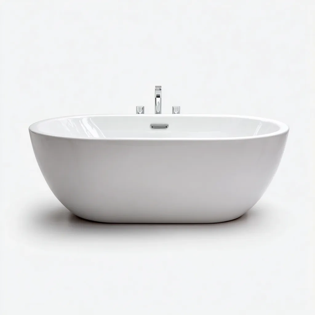 Baignoire autoportante en acrylique 175x85x60 cm - blanc - design moderne - adaptée à la salle de bain-Nicheoliq