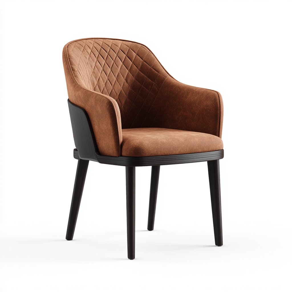 Chaise de salle à manger tissu 57x55x83 cm marron pour salle à manger - design moderne-Nicheoliq